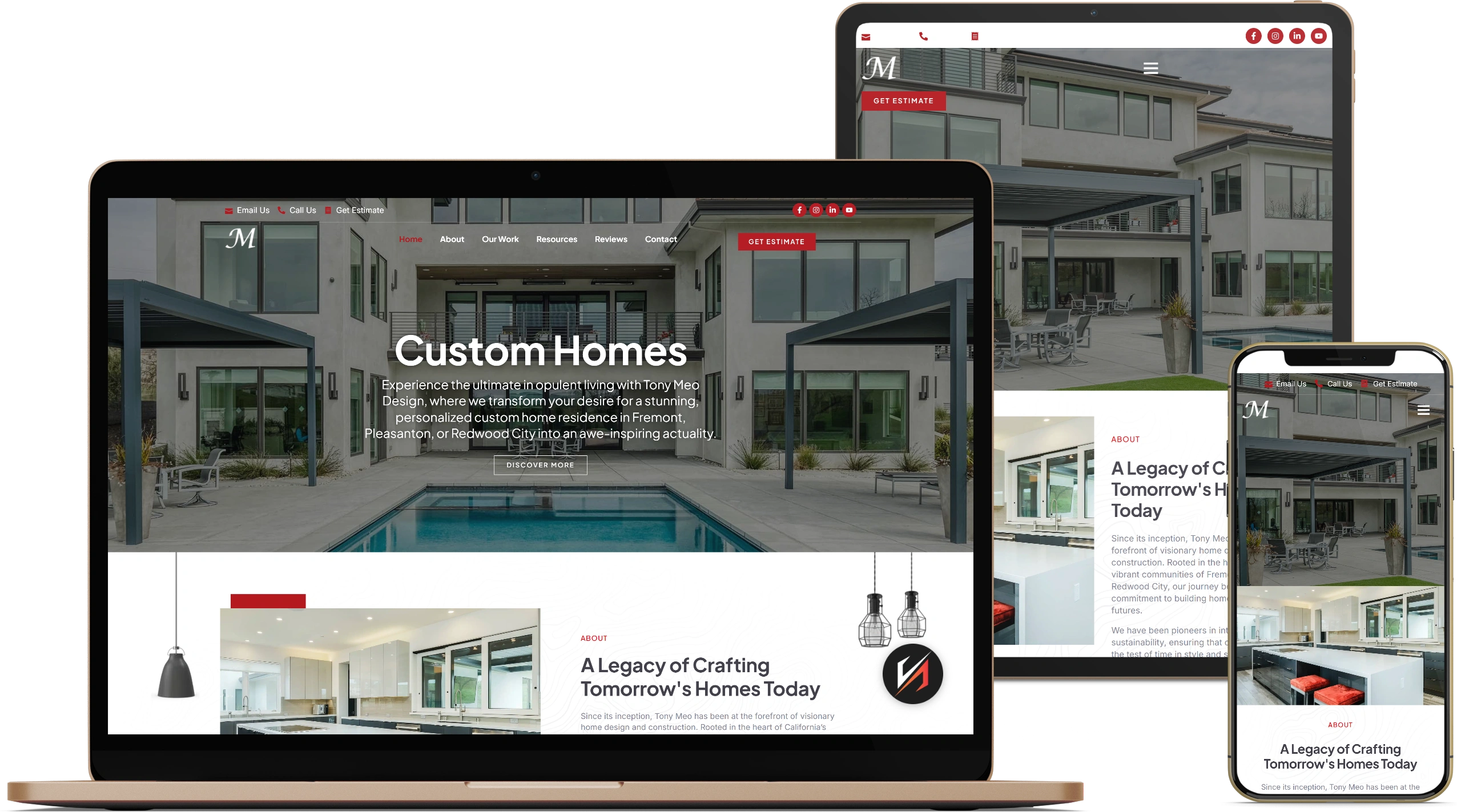 Tony Meo Design website design mockup