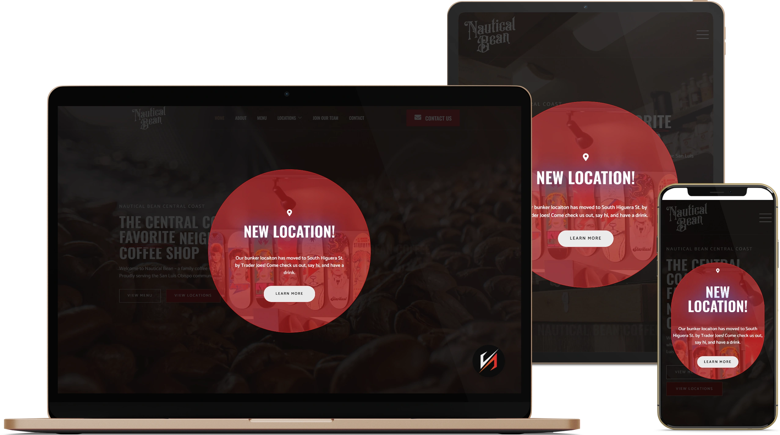 Nautical Bean website design mockup