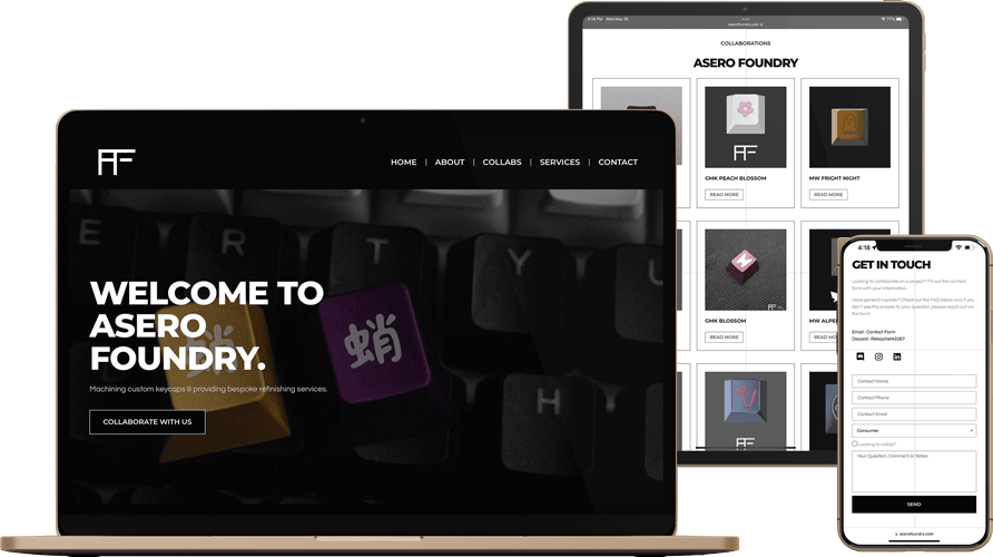 Asero Foundry website design by ZatroX Studio.
