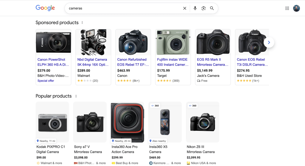 commercial search results